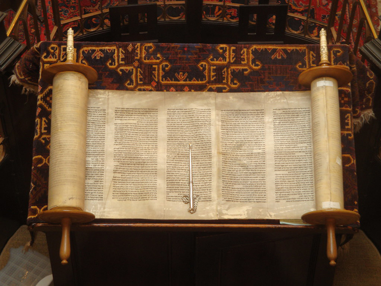 The Synagogue is the Jewish community house of worship. The Torah can also be found as a hand written scroll made of cow's leather: